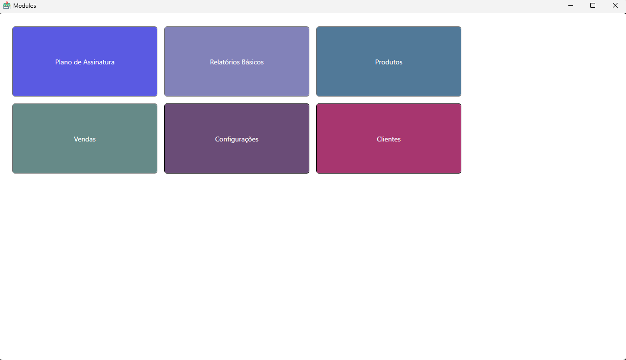 Commerce PDV – Desktop application main dashboard