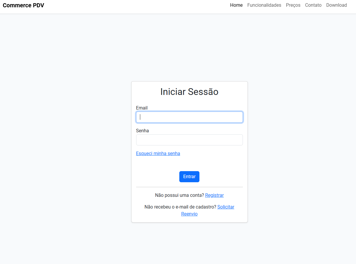 Commerce PDV – User registration and subscription flow