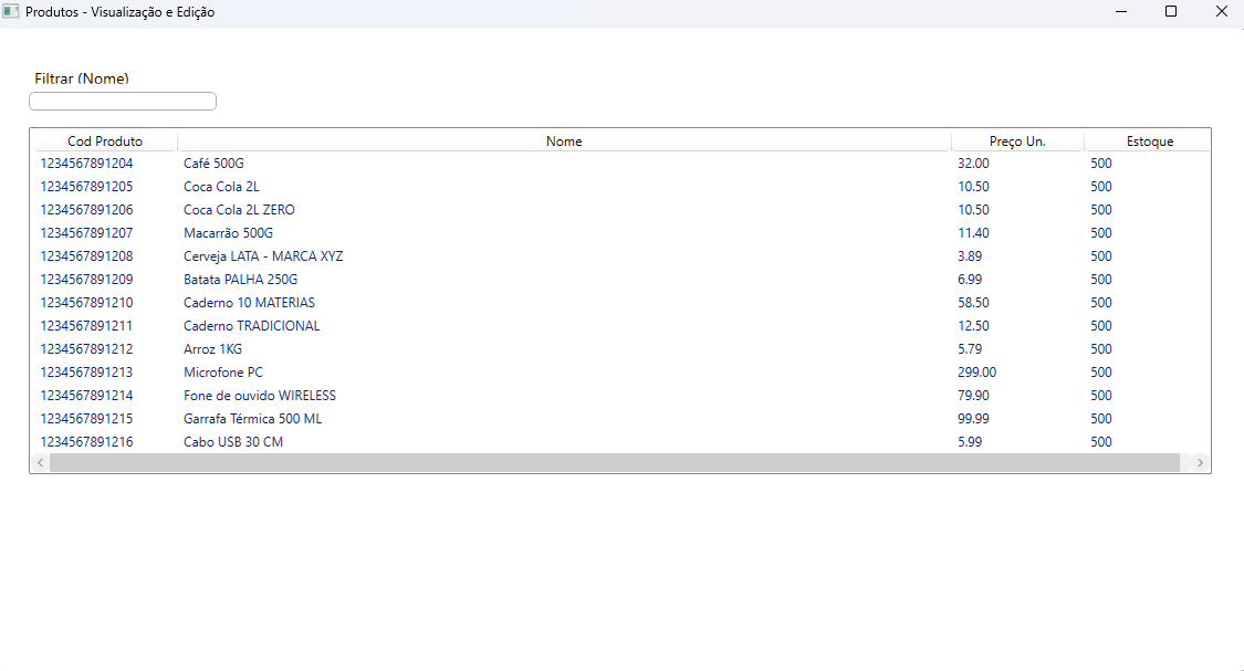 RaulPOS inventory management screenshot